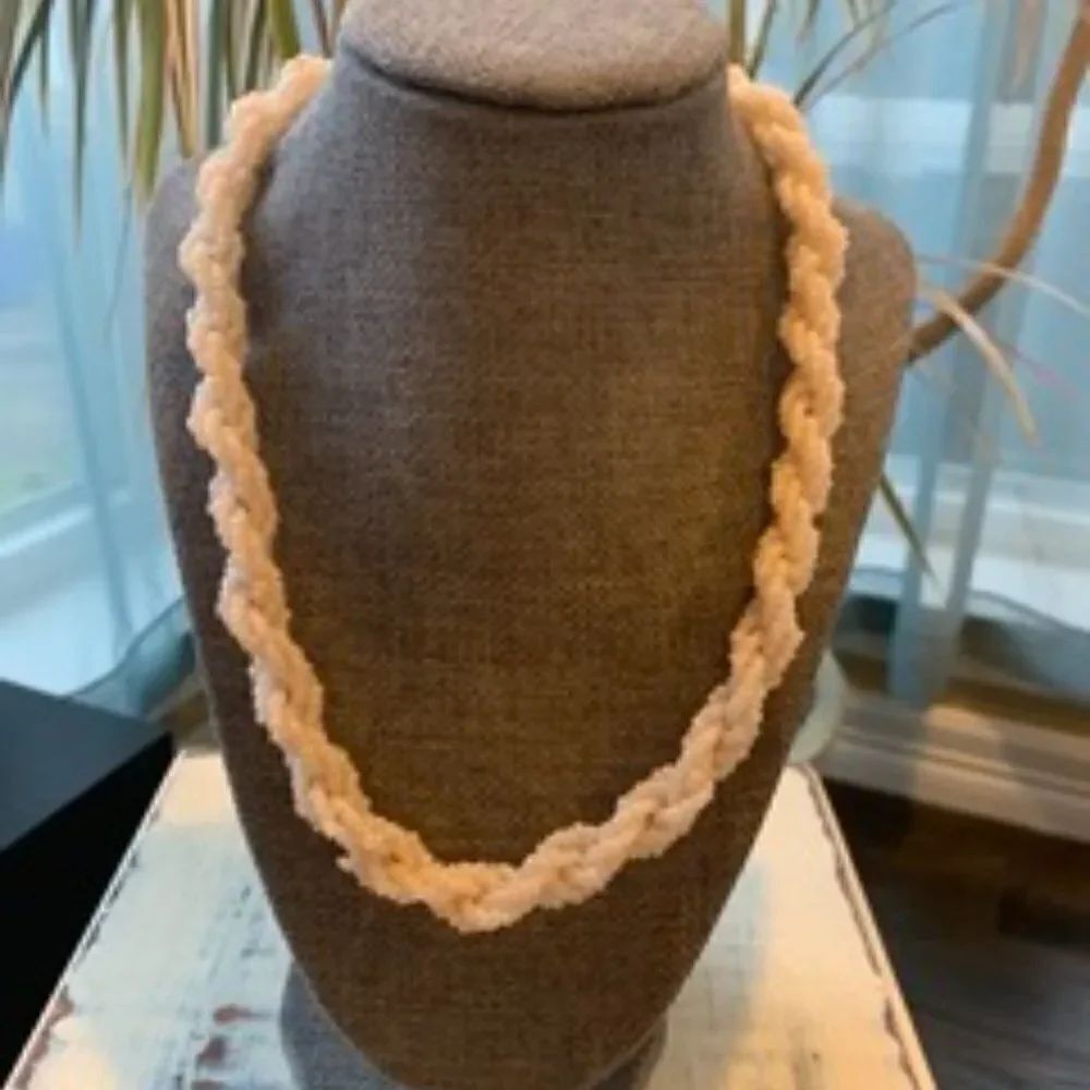 Mutli Strand Twist White Beads Necklace
